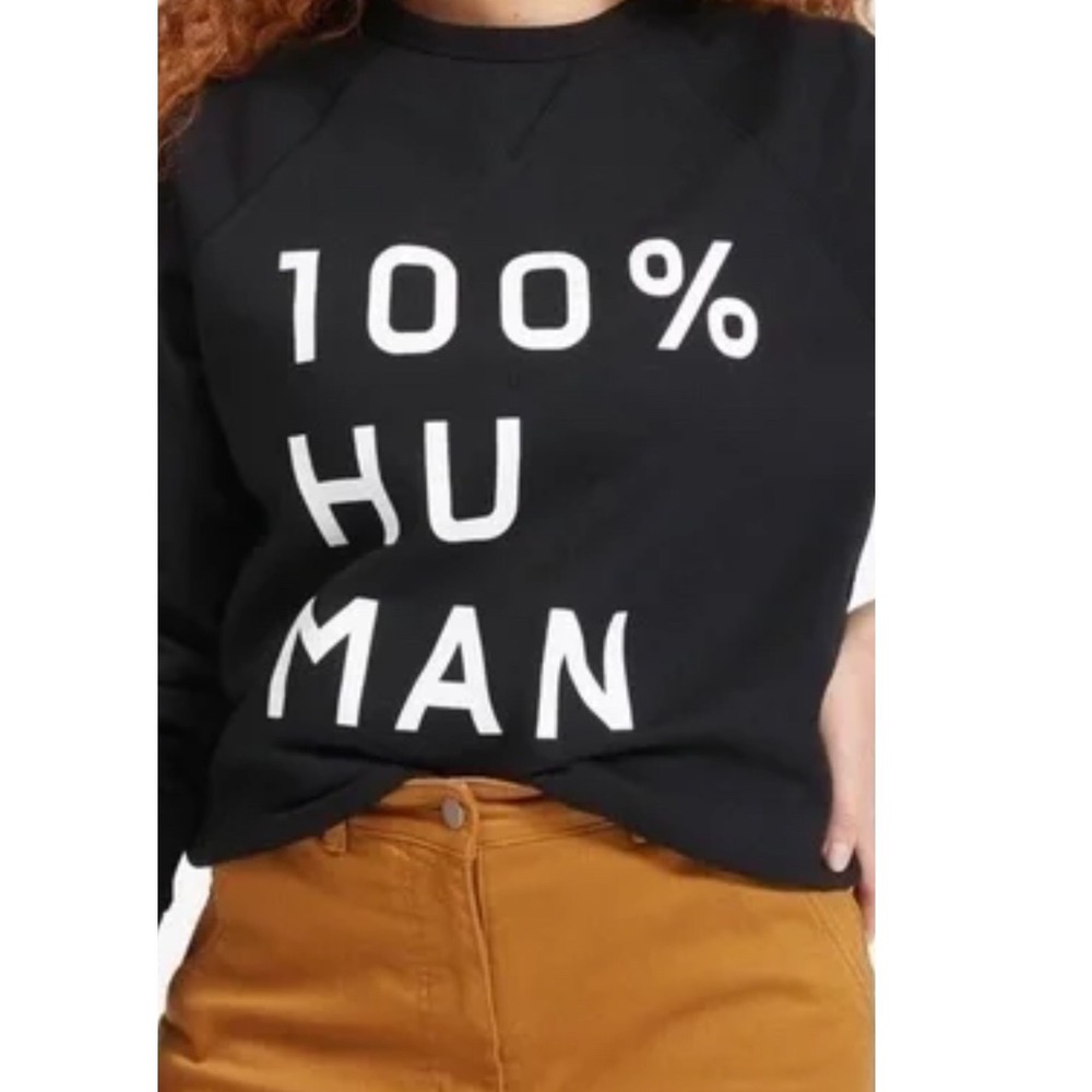 Everlane 100% Human Black Crew Neck Sweatshirt XS Extra Small Cotton